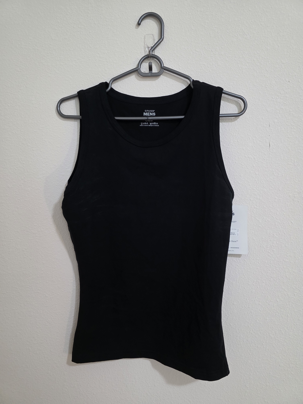 SPANX Men's Black Stretch Crewneck Tank